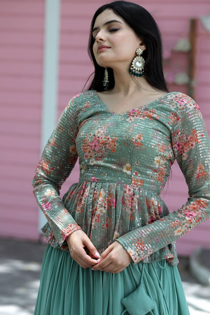 The Elegance Of Readymade Lehenga Choli Sets With Sequins Embroidery