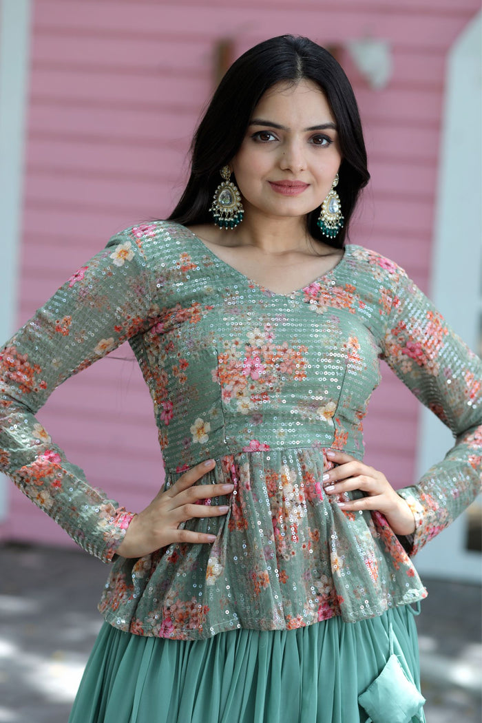 The Elegance Of Readymade Lehenga Choli Sets With Sequins Embroidery