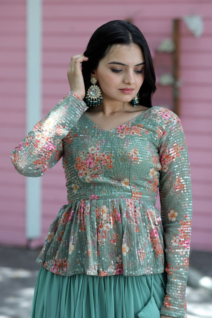 The Elegance Of Readymade Lehenga Choli Sets With Sequins Embroidery