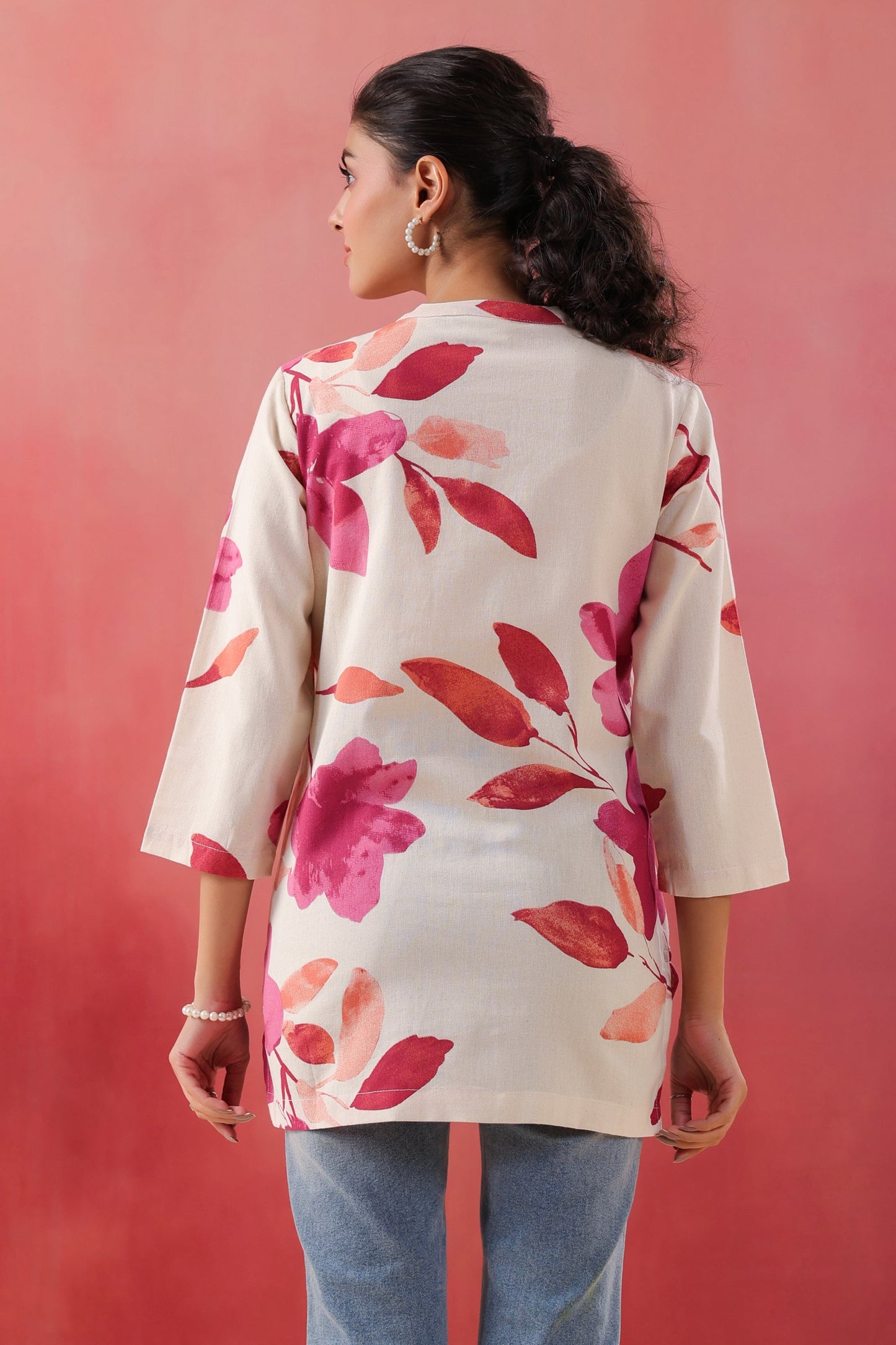 Blush Bloom Pink Printed Cotton Flex Top