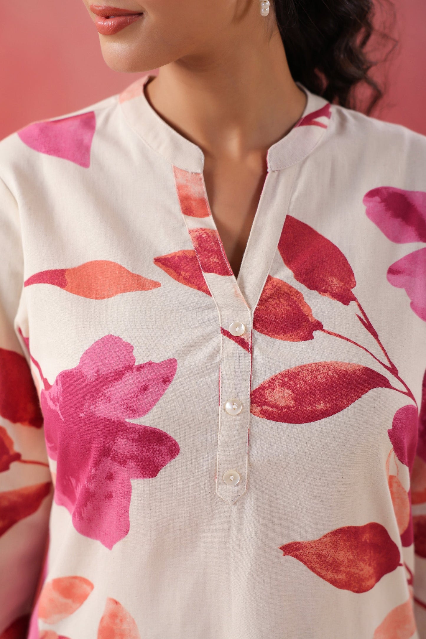 Blush Bloom Pink Printed Cotton Flex Top